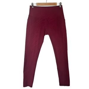 Modern Balance High Waist‎ Leggings with Pockets Workout Gym Maroon L